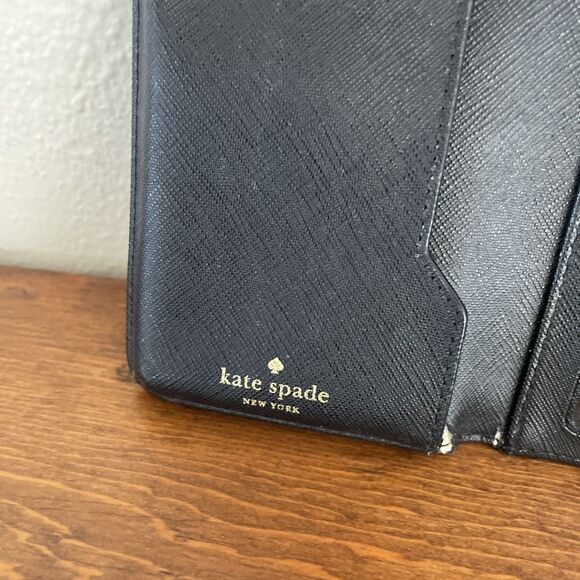 KATE SPADE Small Slim Line SAFFIANO Leather Black Wallet *READ* - Picture 6 of 10